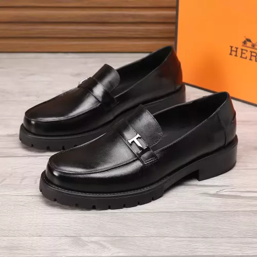 Replica Hermes Leather Shoes For Men #1329633 $96.00 USD for Wholesale