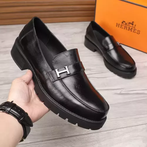 Replica Hermes Leather Shoes For Men #1329633 $96.00 USD for Wholesale