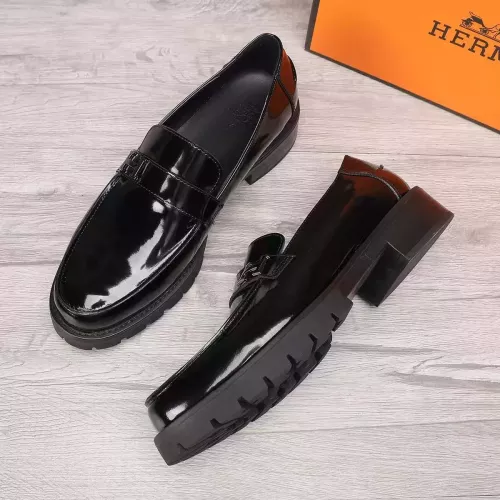 Replica Hermes Leather Shoes For Men #1329634 $96.00 USD for Wholesale
