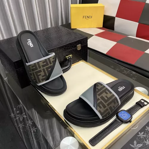 Replica Fendi Slippers For Men #1329926 $60.00 USD for Wholesale
