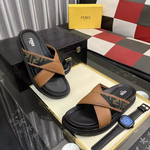 Replica Fendi Slippers For Men #1329935 $60.00 USD for Wholesale