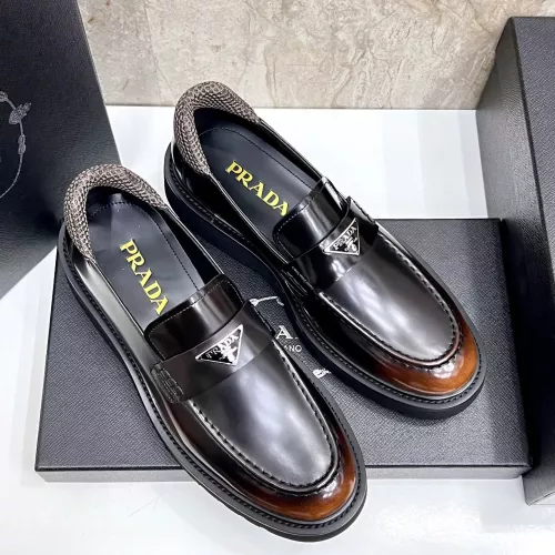 Replica Prada Leather Shoes For Men #1330378 $155.00 USD for Wholesale