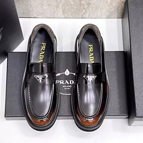 Replica Prada Leather Shoes For Men #1330378 $155.00 USD for Wholesale