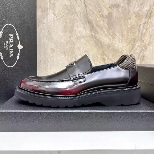 Replica Prada Leather Shoes For Men #1330379 $155.00 USD for Wholesale