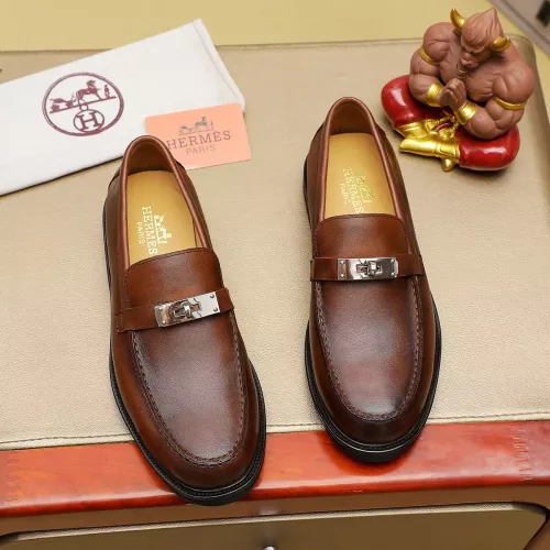 Replica Hermes Leather Shoes For Men #1330756 $85.00 USD for Wholesale
