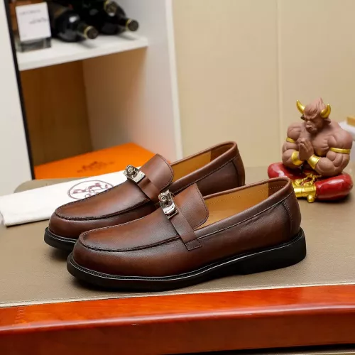 Replica Hermes Leather Shoes For Men #1330756 $85.00 USD for Wholesale