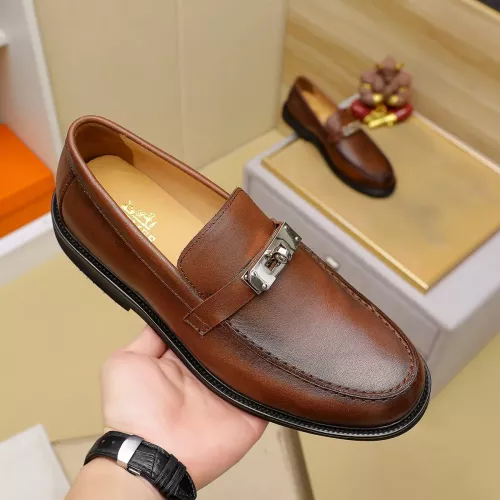 Replica Hermes Leather Shoes For Men #1330756 $85.00 USD for Wholesale