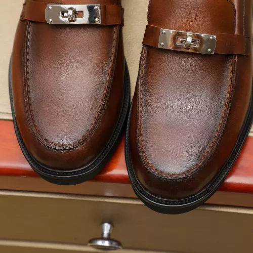 Replica Hermes Leather Shoes For Men #1330756 $85.00 USD for Wholesale