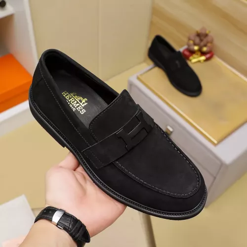 Replica Hermes Leather Shoes For Men #1330762 $85.00 USD for Wholesale