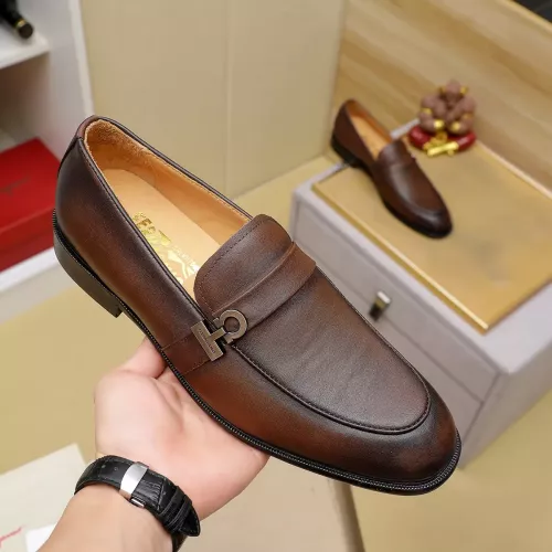 Replica Salvatore Ferragamo Leather Shoes For Men #1330774 $85.00 USD for Wholesale