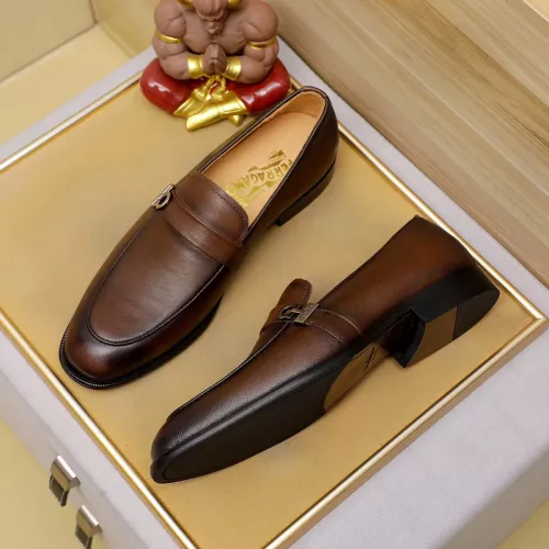 Replica Salvatore Ferragamo Leather Shoes For Men #1330774 $85.00 USD for Wholesale