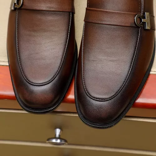 Replica Salvatore Ferragamo Leather Shoes For Men #1330774 $85.00 USD for Wholesale