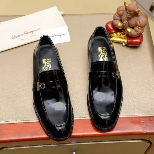 Replica Salvatore Ferragamo Leather Shoes For Men #1330780 $85.00 USD for Wholesale