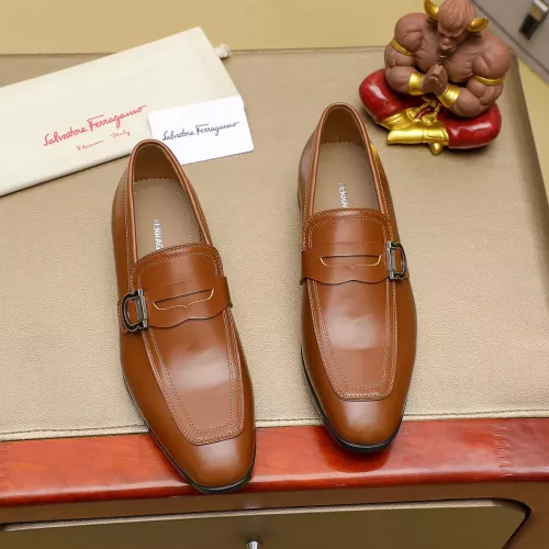 Replica Salvatore Ferragamo Leather Shoes For Men #1330791 $108.00 USD for Wholesale