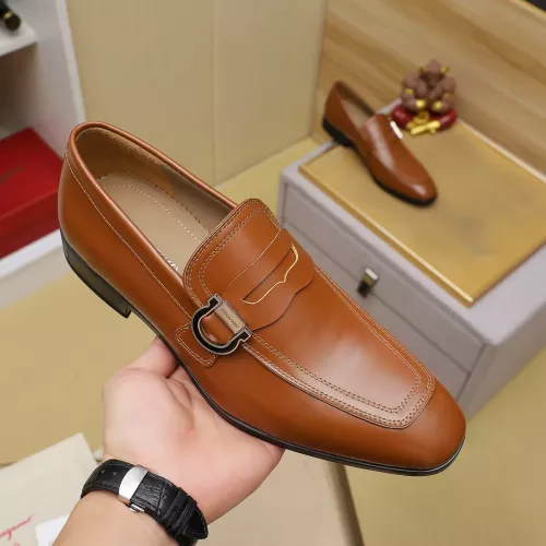 Replica Salvatore Ferragamo Leather Shoes For Men #1330791 $108.00 USD for Wholesale
