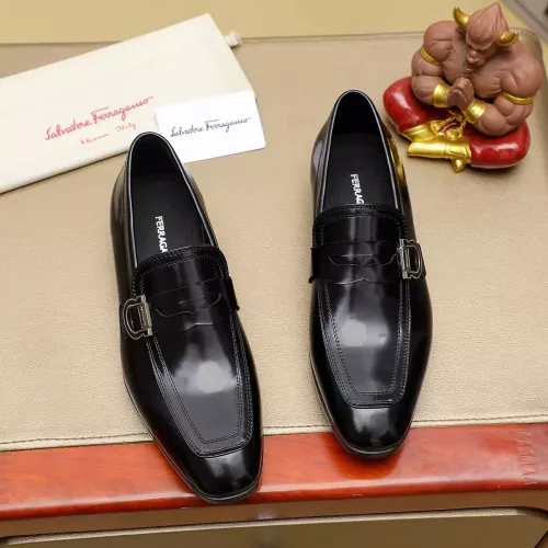 Replica Salvatore Ferragamo Leather Shoes For Men #1330794 $108.00 USD for Wholesale