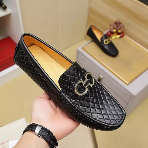 Replica Salvatore Ferragamo Leather Shoes For Men #1330809 $76.00 USD for Wholesale