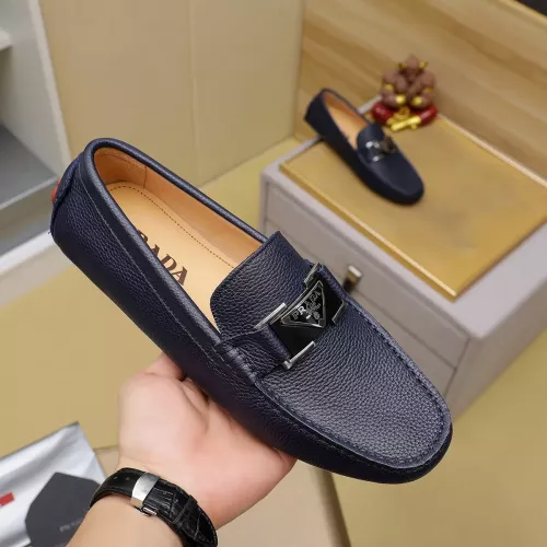 Replica Prada Leather Shoes For Men #1330816 $76.00 USD for Wholesale