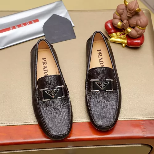 Replica Prada Leather Shoes For Men #1330817 $76.00 USD for Wholesale