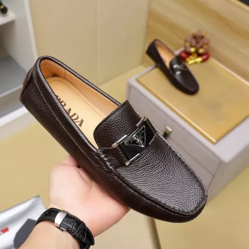 Replica Prada Leather Shoes For Men #1330817 $76.00 USD for Wholesale