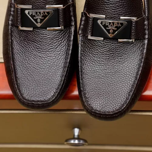 Replica Prada Leather Shoes For Men #1330817 $76.00 USD for Wholesale