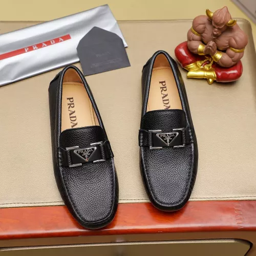 Replica Prada Leather Shoes For Men #1330818 $76.00 USD for Wholesale
