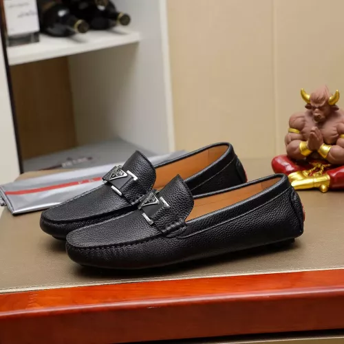 Replica Prada Leather Shoes For Men #1330818 $76.00 USD for Wholesale