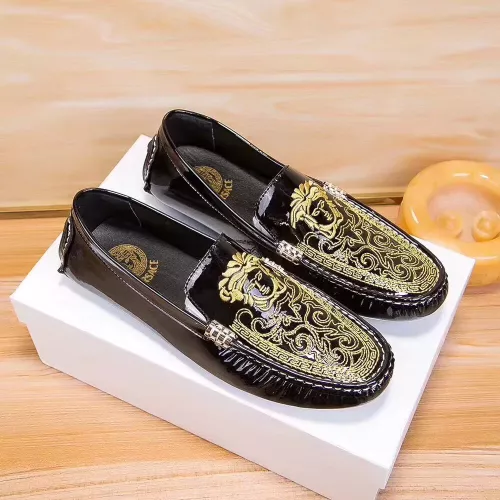 Replica Versace Leather Shoes For Men #1330826 $72.00 USD for Wholesale
