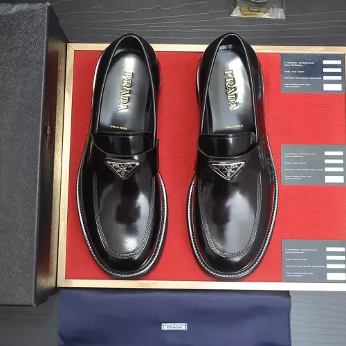 Replica Prada Leather Shoes For Men #1331042 $140.00 USD for Wholesale