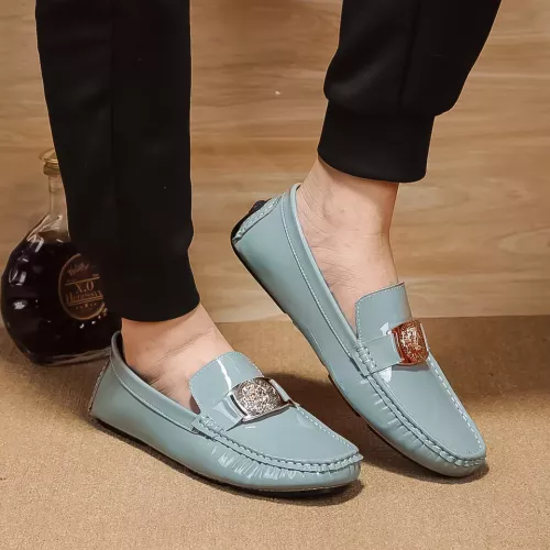 Replica Versace Leather Shoes For Men #1331265 $76.00 USD for Wholesale