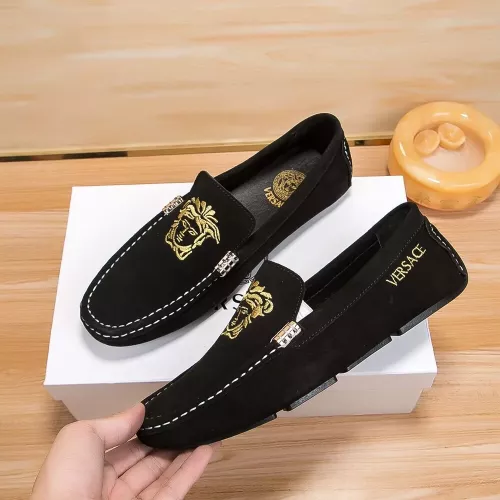 Replica Versace Leather Shoes For Men #1331276 $76.00 USD for Wholesale