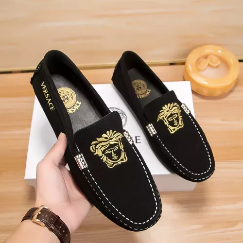 Replica Versace Leather Shoes For Men #1331276 $76.00 USD for Wholesale