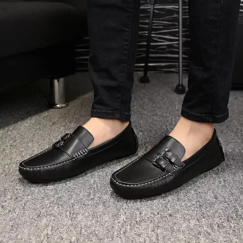 Replica Versace Leather Shoes For Men #1331290 $76.00 USD for Wholesale