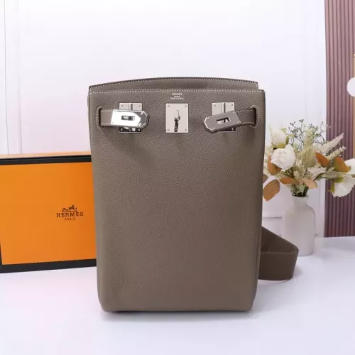 Replica Hermes AAA Quality Messenger Bags In Coffee For Unisex #1332203 $251.24 USD for Wholesale