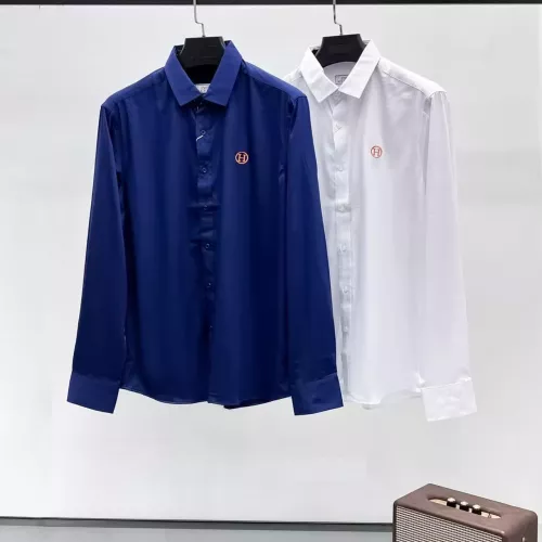 Replica Hermes Shirts Long Sleeved For Men #1334847 $42.00 USD for Wholesale