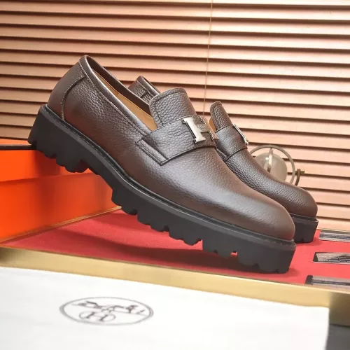 Replica Hermes Leather Shoes For Men #1339665 $102.00 USD for Wholesale