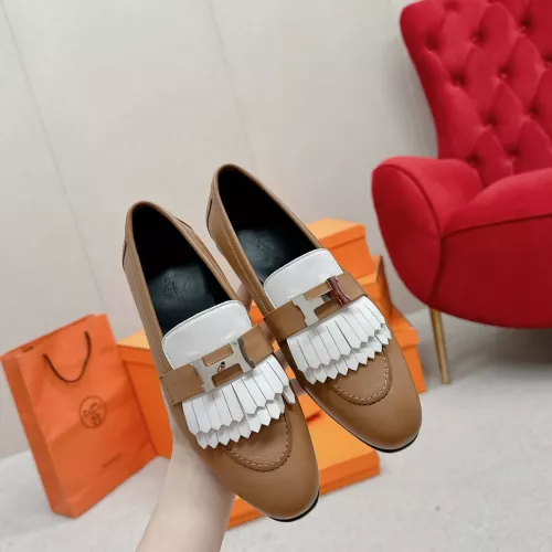 Replica Hermes Leather Shoes For Women #1341229 $125.00 USD for Wholesale