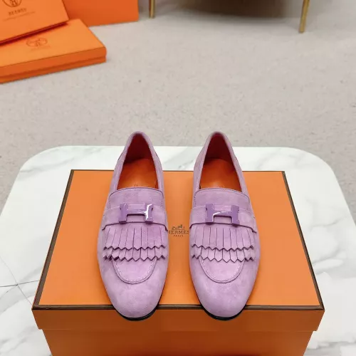 Replica Hermes Leather Shoes For Women #1341266 $125.00 USD for Wholesale