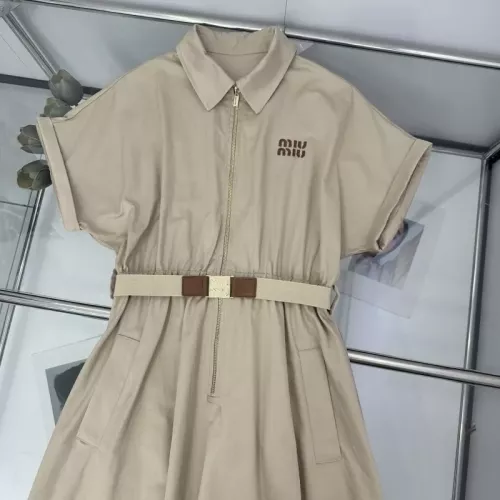 Replica MIU MIU Dresses Short Sleeved For Women #1342361 $130.00 USD for Wholesale