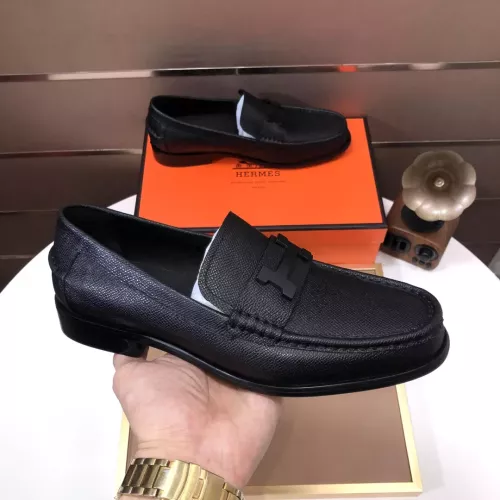 Replica Hermes Leather Shoes For Men #1347406 $100.00 USD for Wholesale