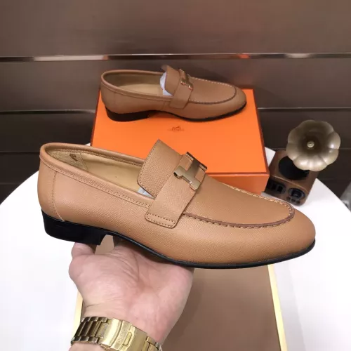 Replica Hermes Leather Shoes For Men #1347444 $100.00 USD for Wholesale