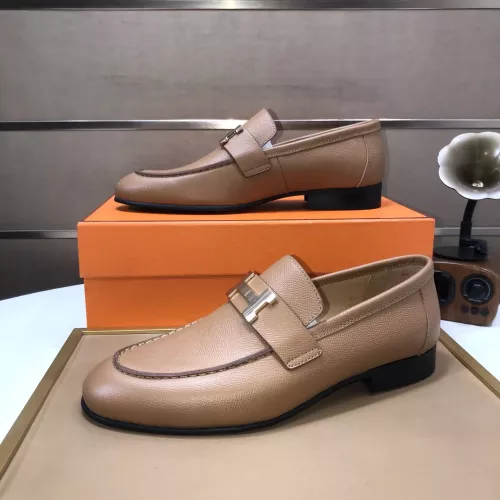 Replica Hermes Leather Shoes For Men #1347444 $100.00 USD for Wholesale