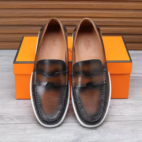 Replica Hermes Leather Shoes For Men #1347875 $96.00 USD for Wholesale