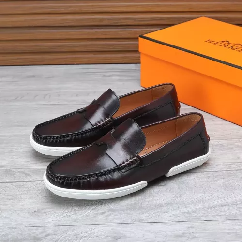 Replica Hermes Leather Shoes For Men #1347877 $96.00 USD for Wholesale