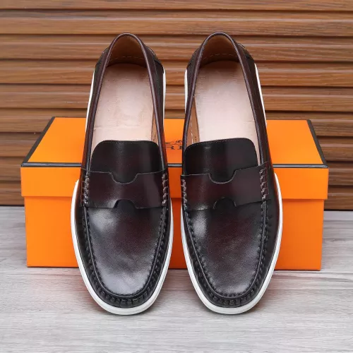 Replica Hermes Leather Shoes For Men #1347877 $96.00 USD for Wholesale