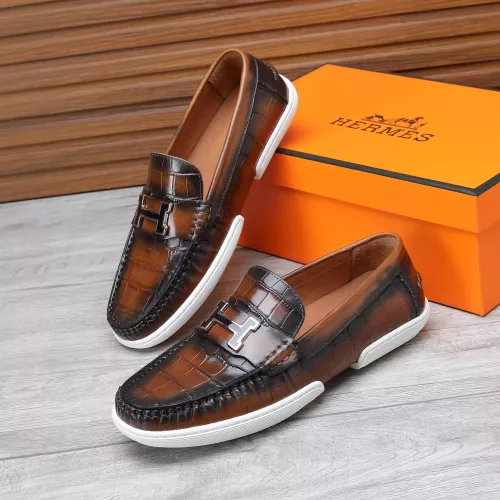 Replica Hermes Leather Shoes For Men #1347884 $96.00 USD for Wholesale