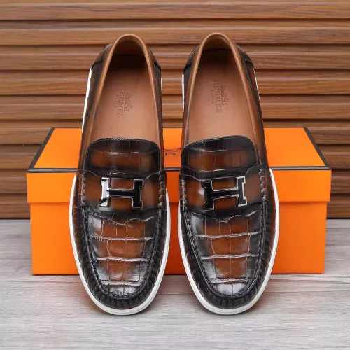 Replica Hermes Leather Shoes For Men #1347884 $96.00 USD for Wholesale