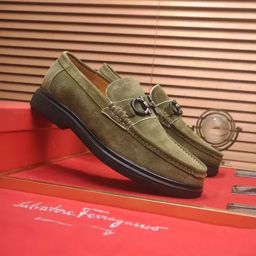 Replica Salvatore Ferragamo Leather Shoes For Men #1347970 $85.00 USD for Wholesale
