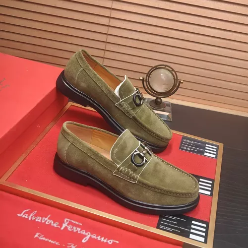 Replica Salvatore Ferragamo Leather Shoes For Men #1347970 $85.00 USD for Wholesale