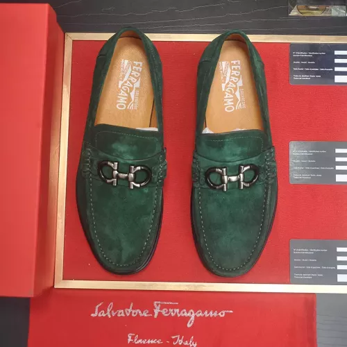 Replica Salvatore Ferragamo Leather Shoes For Men #1347971 $85.00 USD for Wholesale